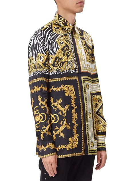 silk versace print shirt|men's vintage Versace silk shirts.